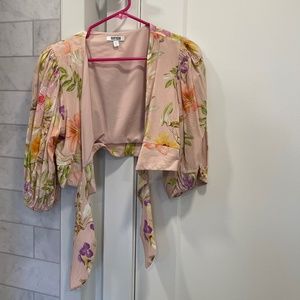 Express crop tie blouse